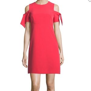 Milly Short Tie-Sleeve Italian Cady Mod Minidress